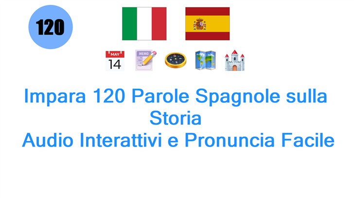 Impara 120 Parole Spagnole sulla Storia: Audio Interattivi e Pronuncia Facile